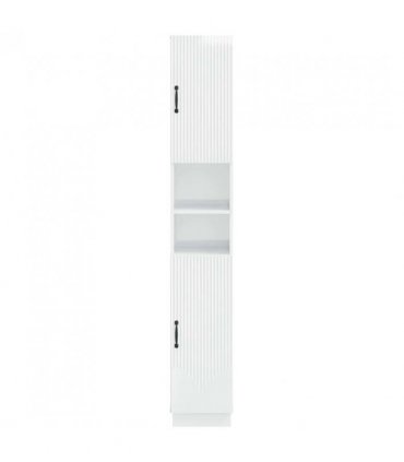 vidaXL Bathroom Cabinet with Open Shelf HOORN High Gloss White