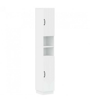 vidaXL Bathroom Cabinet with Open Shelf HOORN White 30 x 31 x 187 cm