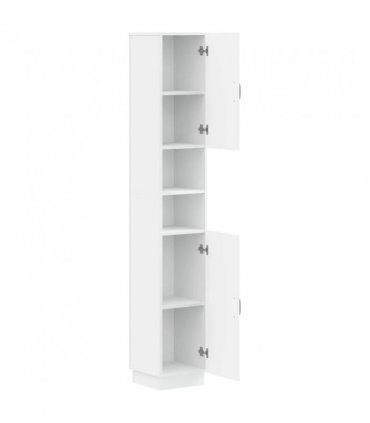 vidaXL Bathroom Cabinet with Open Shelf HOORN White 30 x 31 x 187 cm