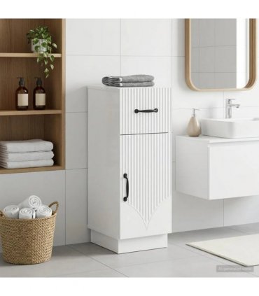 vidaXL Bathroom Storage Cainet HOORN High Gloss White 30 x 31 x 77 cm