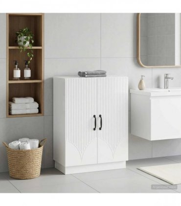 vidaXL Bathroom Storage Cainet HOORN High Gloss White