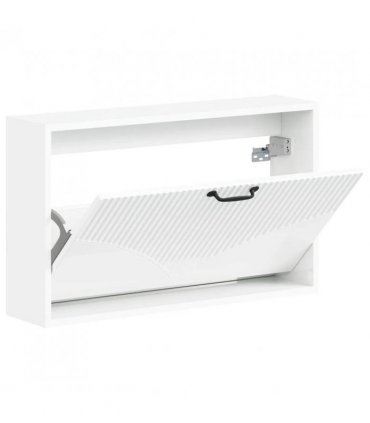 vidaXL Wall-Mounted Shoe Cabinet HOORN 71 x 17 x 43 cm Engineered Wood — Colour: High gloss white