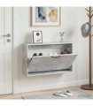 vidaXL Wall-Mounted Shoe Cabinet HOORN 71 x 17 x 43 cm Engineered Wood — Colour: Concrete grey