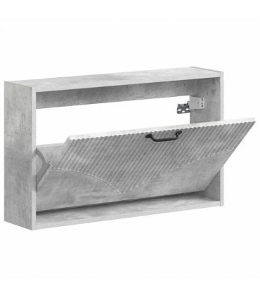 vidaXL Wall-Mounted Shoe Cabinet HOORN 71 x 17 x 43 cm Engineered Wood — Colour: Concrete grey