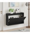 vidaXL Wall-Mounted Shoe Cabinet HOORN 71 x 17 x 43 cm Engineered Wood — Colour: Black