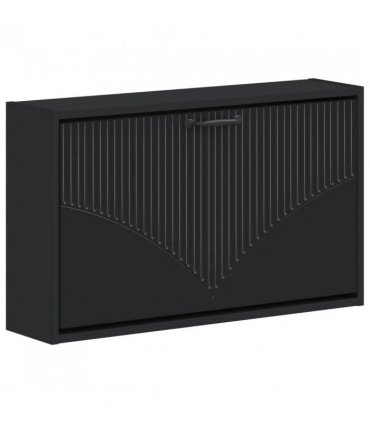 vidaXL Wall-Mounted Shoe Cabinet HOORN 71 x 17 x 43 cm Engineered Wood — Colour: Black