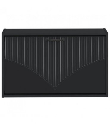 vidaXL Wall-Mounted Shoe Cabinet HOORN 71 x 17 x 43 cm Engineered Wood — Colour: Black