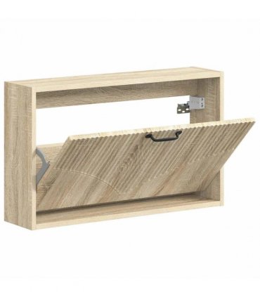 vidaXL Wall-Mounted Shoe Cabinet HOORN 71 x 17 x 43 cm Engineered Wood — Colour: Sonoma oak