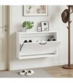 vidaXL Wall-Mounted Shoe Cabinet HOORN 71 x 17 x 43 cm Engineered Wood — Colour: White