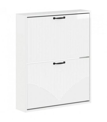 vidaXL Wall-Mounted Shoe Cabinet HOORN 71 x 17 x 86 cm Engineered Wood — Colour: High gloss white