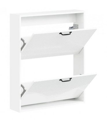 vidaXL Wall-Mounted Shoe Cabinet HOORN 71 x 17 x 86 cm Engineered Wood — Colour: High gloss white
