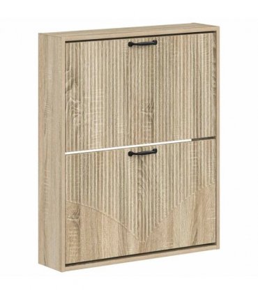 vidaXL Wall-Mounted Shoe Cabinet HOORN 71 x 17 x 86 cm Engineered Wood — Colour: Sonoma oak