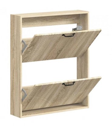 vidaXL Wall-Mounted Shoe Cabinet HOORN 71 x 17 x 86 cm Engineered Wood — Colour: Sonoma oak