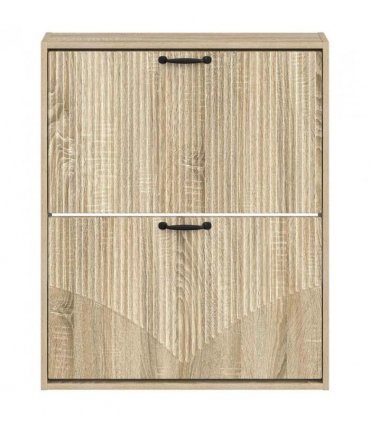 vidaXL Wall-Mounted Shoe Cabinet HOORN 71 x 17 x 86 cm Engineered Wood — Colour: Sonoma oak
