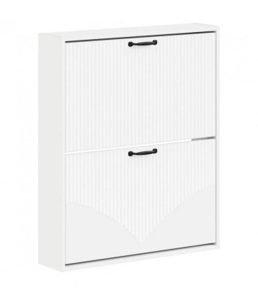 vidaXL Wall-Mounted Shoe Cabinet HOORN 71 x 17 x 86 cm Engineered Wood — Colour: White