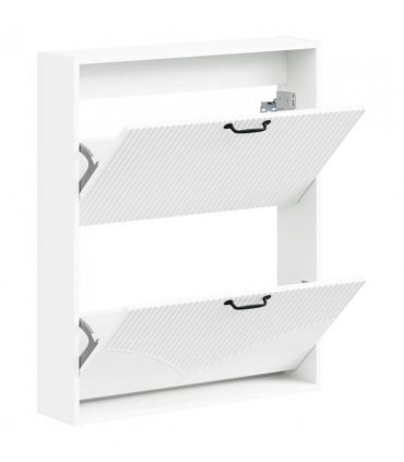 vidaXL Wall-Mounted Shoe Cabinet HOORN 71 x 17 x 86 cm Engineered Wood — Colour: White