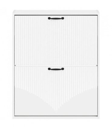 vidaXL Wall-Mounted Shoe Cabinet HOORN 71 x 17 x 86 cm Engineered Wood — Colour: White