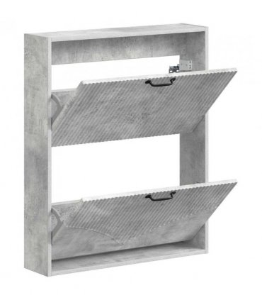 vidaXL Wall-Mounted Shoe Cabinet HOORN 71 x 17 x 86 cm Engineered Wood — Colour: Concrete grey