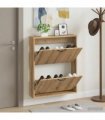 vidaXL Wall-Mounted Shoe Cabinet HOORN 71 x 17 x 86 cm Engineered Wood — Colour: Artisan oak