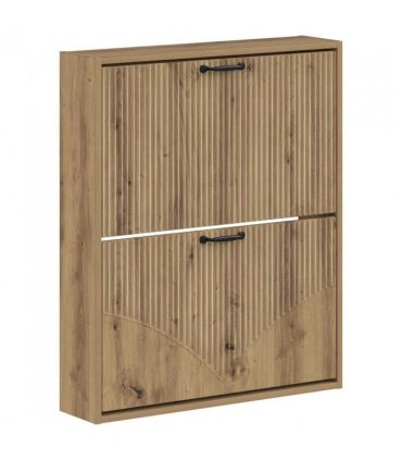 vidaXL Wall-Mounted Shoe Cabinet HOORN 71 x 17 x 86 cm Engineered Wood — Colour: Artisan oak