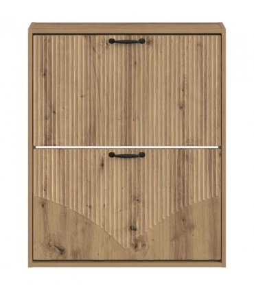 vidaXL Wall-Mounted Shoe Cabinet HOORN 71 x 17 x 86 cm Engineered Wood — Colour: Artisan oak