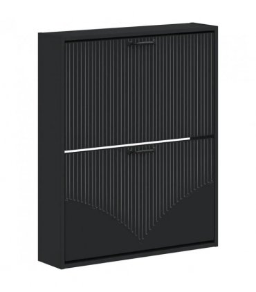 vidaXL Wall-Mounted Shoe Cabinet HOORN 71 x 17 x 86 cm Engineered Wood — Colour: Black