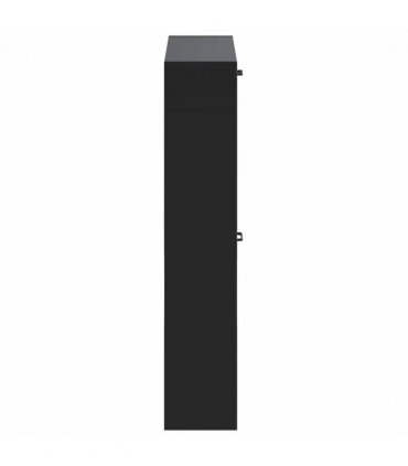 vidaXL Wall-Mounted Shoe Cabinet HOORN 71 x 17 x 86 cm Engineered Wood — Colour: Black