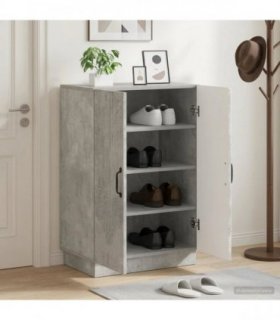 vidaXL Shoe Cabinet HOORN 59.5 x 39.5 x 87 cm Engineered Wood — Colour: Concrete grey