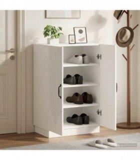 vidaXL Shoe Cabinet HOORN 59.5 x 39.5 x 87 cm Engineered Wood White