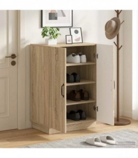 vidaXL Shoe Cabinet HOORN 59.5 x 39.5 x 87 cm Engineered Wood — Colour: Sonoma oak