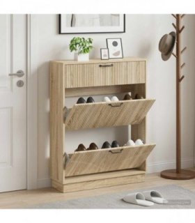 vidaXL Shoe Cabinet HOORN 78 x 24 x 100 cm Engineered Wood Sonoma Oak