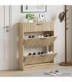 vidaXL Shoe Cabinet HOORN 78 x 24 x 100 cm Engineered Wood Sonoma Oak