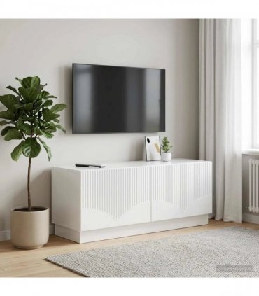 vidaXL TV Cabinet High Gloss White Engineered Wood — V0672276575