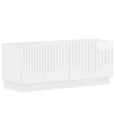 vidaXL TV Cabinet High Gloss White Engineered Wood — V0672276575