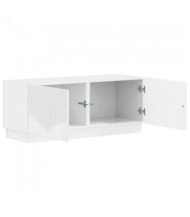 vidaXL TV Cabinet High Gloss White Engineered Wood — V0672276575