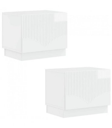 vidaXL TV Cabinet High Gloss White Engineered Wood — V0672276575