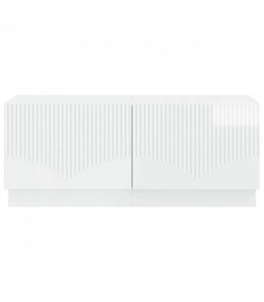 vidaXL TV Cabinet High Gloss White Engineered Wood — V0672276575