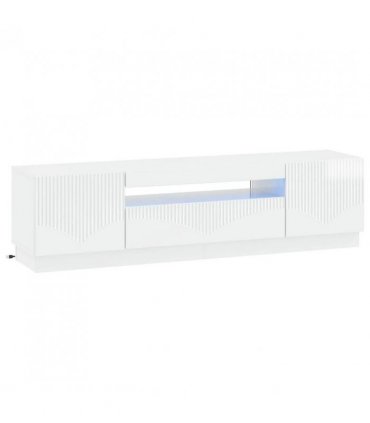vidaXL LED TV Cabinet High Gloss White Engineered Wood — V0672276582