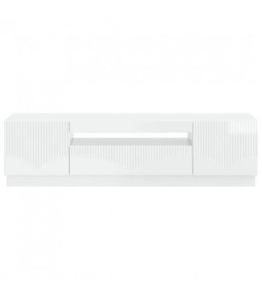 vidaXL LED TV Cabinet High Gloss White Engineered Wood — V0672276582