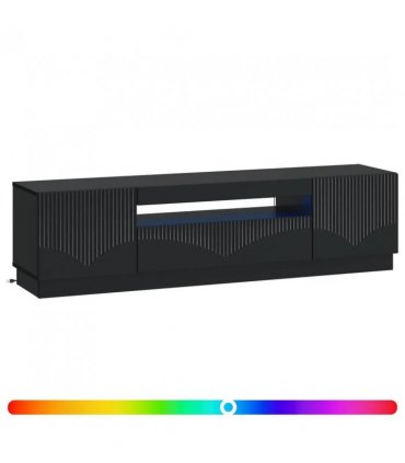 vidaXL LED TV Cabinet Black Engineered Wood — V0672276587
