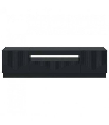 vidaXL LED TV Cabinet Black Engineered Wood — V0672276587