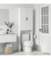 vidaXL Toilet Cabinet HOORN High Gloss White 66 x 25.5 x 190 cm