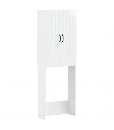 vidaXL Toilet Cabinet HOORN High Gloss White 66 x 25.5 x 190 cm