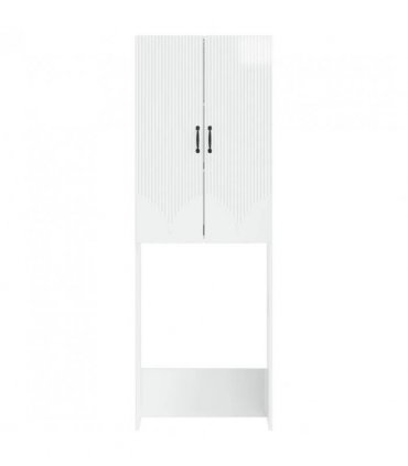 vidaXL Toilet Cabinet HOORN High Gloss White 66 x 25.5 x 190 cm