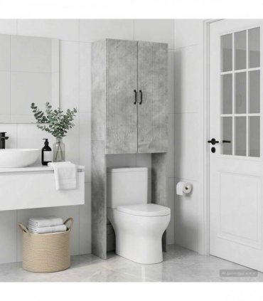 vidaXL Toilet Cabinet HOORN Concrete Grey 66 x 25.5 x 190 cm