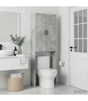 vidaXL Toilet Cabinet HOORN Concrete Grey 66 x 25.5 x 190 cm