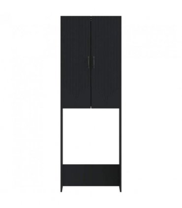 vidaXL Toilet Cabinet HOORN Black 66 x 25.5 x 190 cm Engineered Wood