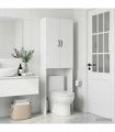 vidaXL Toilet Cabinet HOORN White 66 x 25.5 x 190 cm Engineered Wood