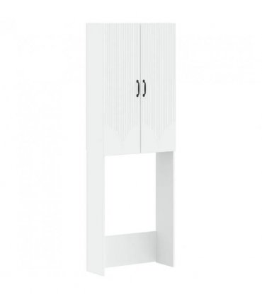 vidaXL Toilet Cabinet HOORN White 66 x 25.5 x 190 cm Engineered Wood