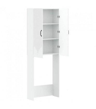 vidaXL Toilet Cabinet HOORN White 66 x 25.5 x 190 cm Engineered Wood